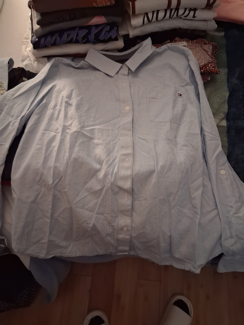 Tommy Hilfiger Light Blue Pinstripe Button-Down Shirt